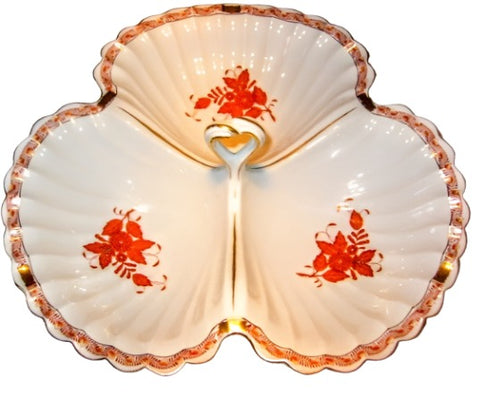 Herend Chinese Bouquet Porcelain Platter Open Salt Peppers