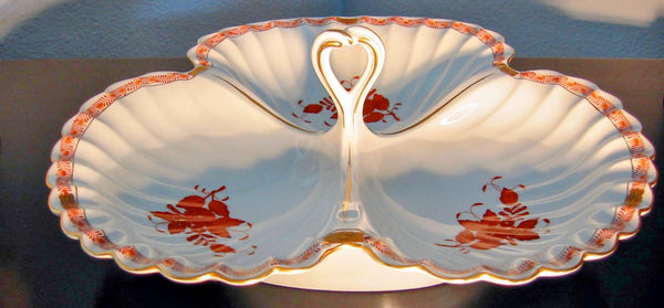 Herend Chinese Bouquet Porcelain Serving Platter Open Salt Peppers