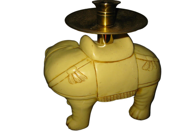 Art Deco Elephants Bearing Brass Candle Holders - Designer Unique Finds 
 - 11