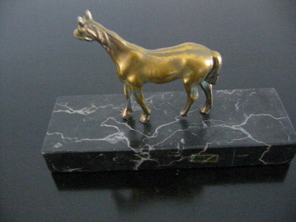 Italian Bronze Horse Equestrian Sculpture Marble Base - Designer Unique Finds 