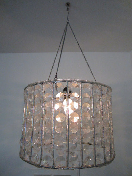 Hand Crafted Chandelier Pendant Drum Light Decorated Shiny Beads - Designer Unique Finds 
 - 3