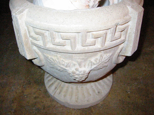 Garden Sculptures Cement Pedestal Urns Planters Greek Grape Vine Decoration - Designer Unique Finds 
 - 5