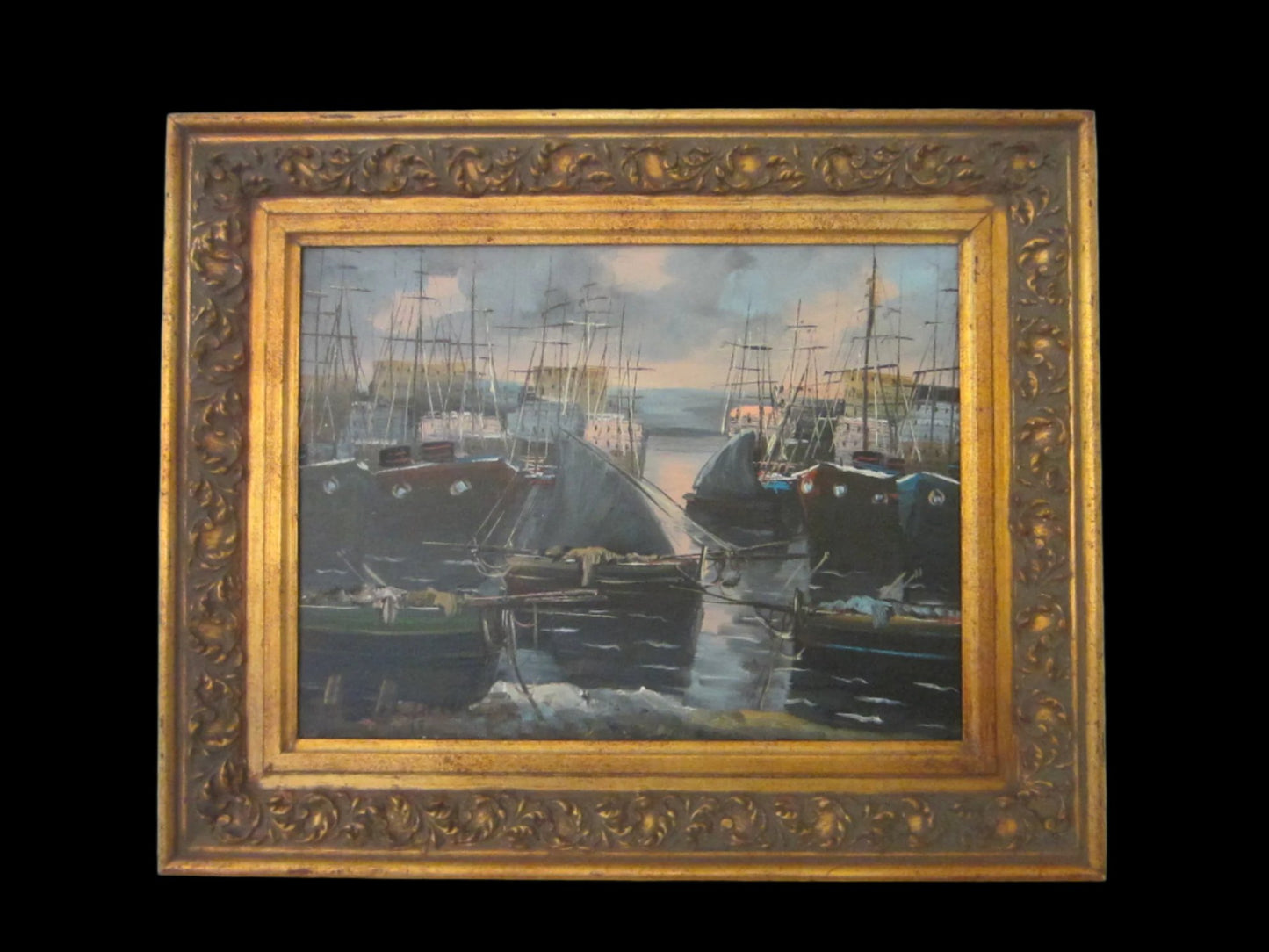 Seascape Marine Contemporary Sailing Boats Signature Oil On Canvas