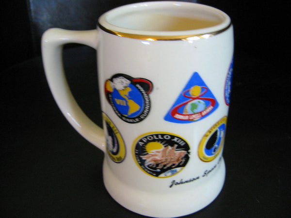 Johnson Space Center Houston Texas Hand Decorated Mug Various Apollo Medallions - Designer Unique Finds 