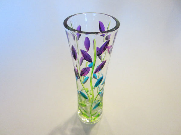 Murano Italy Glass Zecchino Multi Color Flower Vase
