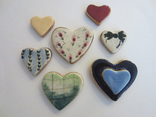 Miniature Ceramic Hearts Signature Tiles