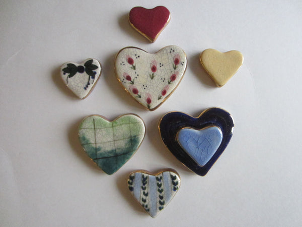 Miniature Ceramic Hearts Signature Tiles