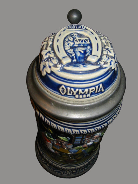 Gerz Majolica Olympia West Germany Figurative Cupid Tankard - Designer Unique Finds 