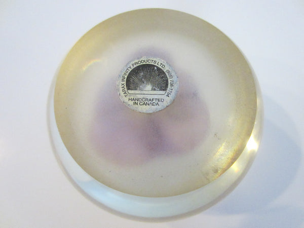 Tarax Infinity Lucite Violet Paperweight Handcrafted in Canada