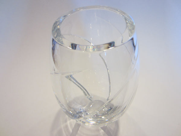 Tiffany Hand Cut Crystal Elliptical Vase - Designer Unique Finds 
