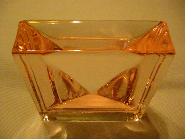 Champagne Glass Art Deco Sculptural Transparent Square Dish - Designer Unique Finds 
 - 2