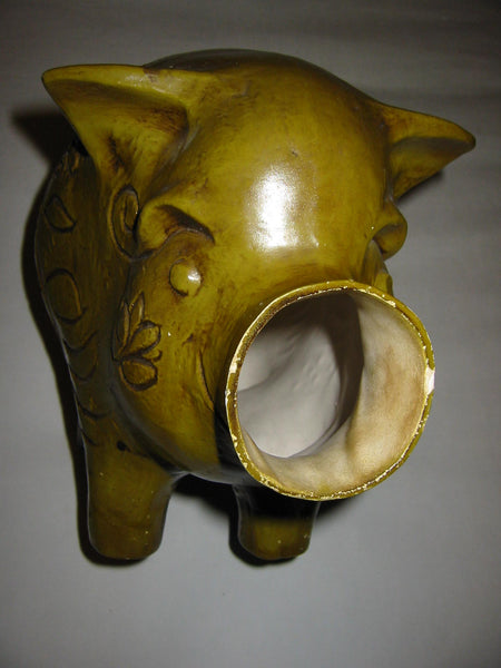California Ceramic Bank Cork Stopper Floral Pig Signed Pottery - Designer Unique Finds 
 - 4