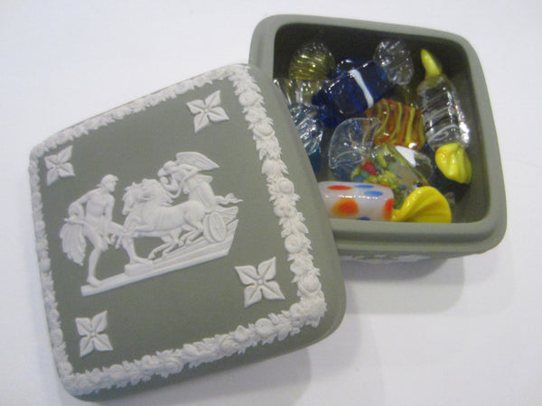 Wedgwood English Green Porcelain Jasper Square Box