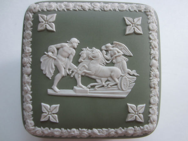 Wedgwood English Green Porcelain Jasper Square Box