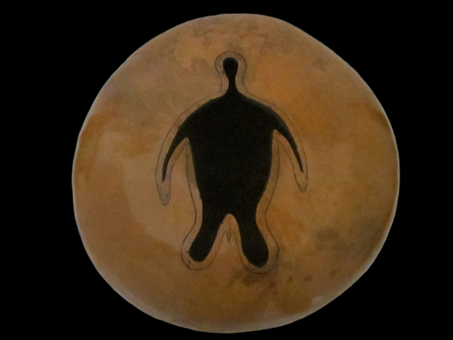 Sea Turtle Gourd Figurative Vessel Signature Hand Carving Bowl