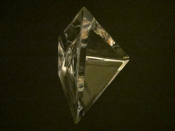 Orrefors Hand Cut Triangle Crystal Bowl - Designer Unique Finds 
