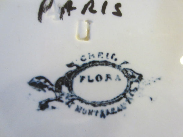 Creil Flora Paris Porcelain Blue White Signature Plate