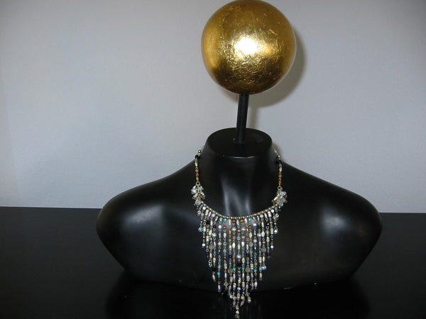 Folk Art Choker Necklace Fresh Water Pearls Wire Drops - Designer Unique Finds 
 - 5