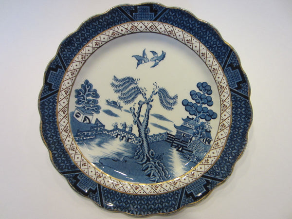 Booths England Real Old Willow Blue White Transfer Chinoiserie Porcelain Plates