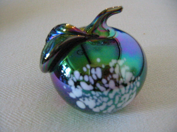Luster Carnival Glass Apple Iridized Stemmed 