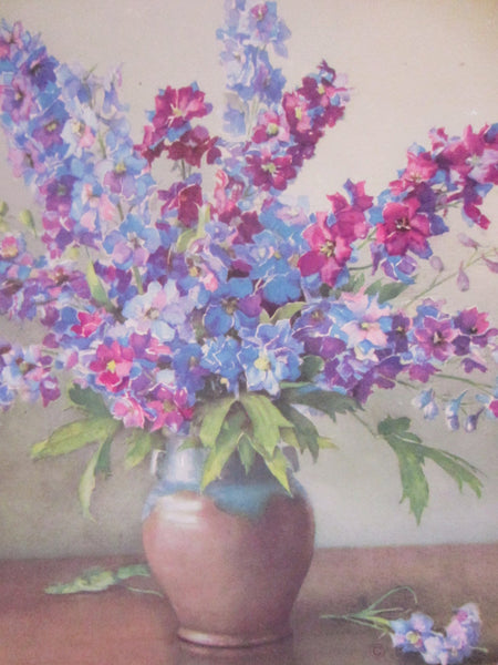 E B Clarke The Kingston Still Life Flower Bouquet English Illustrated Print