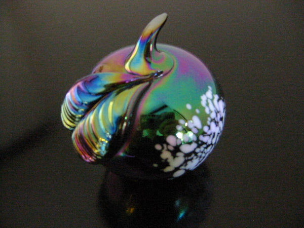 Luster Carnival Glass Apple Iridized Stemmed