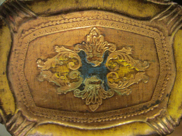 Florentine Gilt Decorated Serving Tray Made In Italy