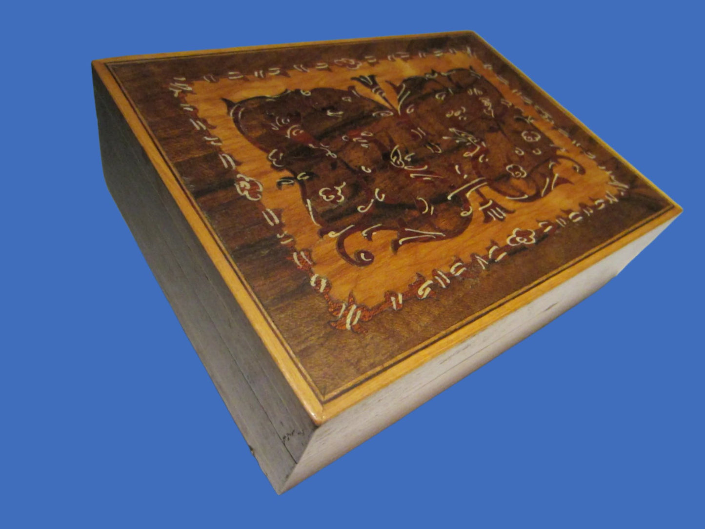 Switzerland Musical Jewelry Box Butterfly Inlaid Marquetry