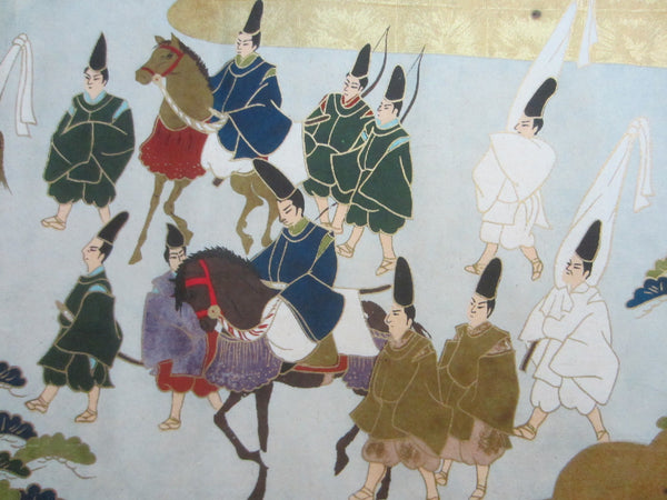 Panoramic View Landscape Art Of Japan On Gold Paper