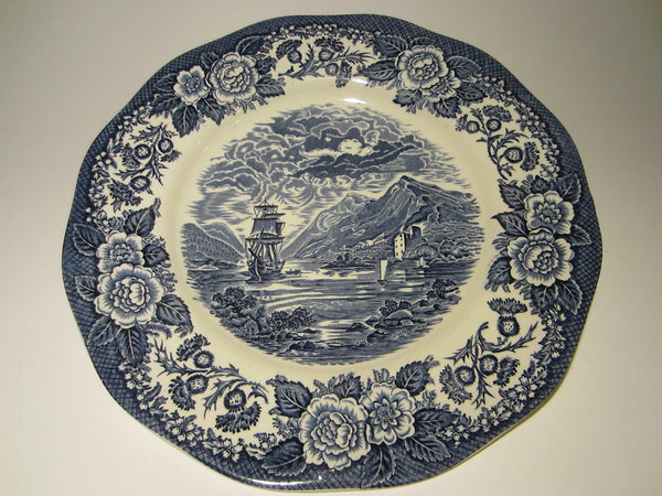 Lochs Of Scotland Royal Warwick Blue On White Seascape Transfer Hand Decorated Plate