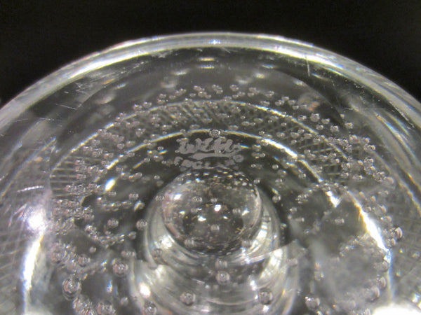 Webb England Crystal Bubble Striker Match Holder Signed Paperweight