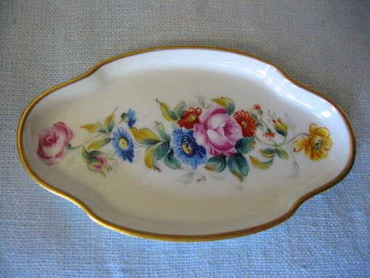 Limoges France Miniature Porcelain Tray Gold Rim - Designer Unique Finds 