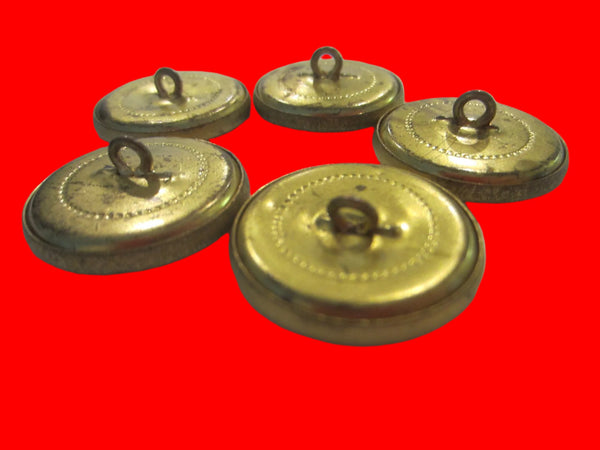 Vintage Brass Crown Buttons Set