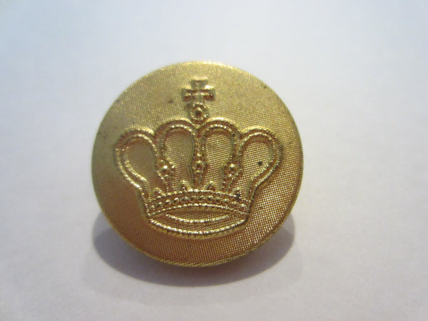 Vintage Brass Crown Buttons Set