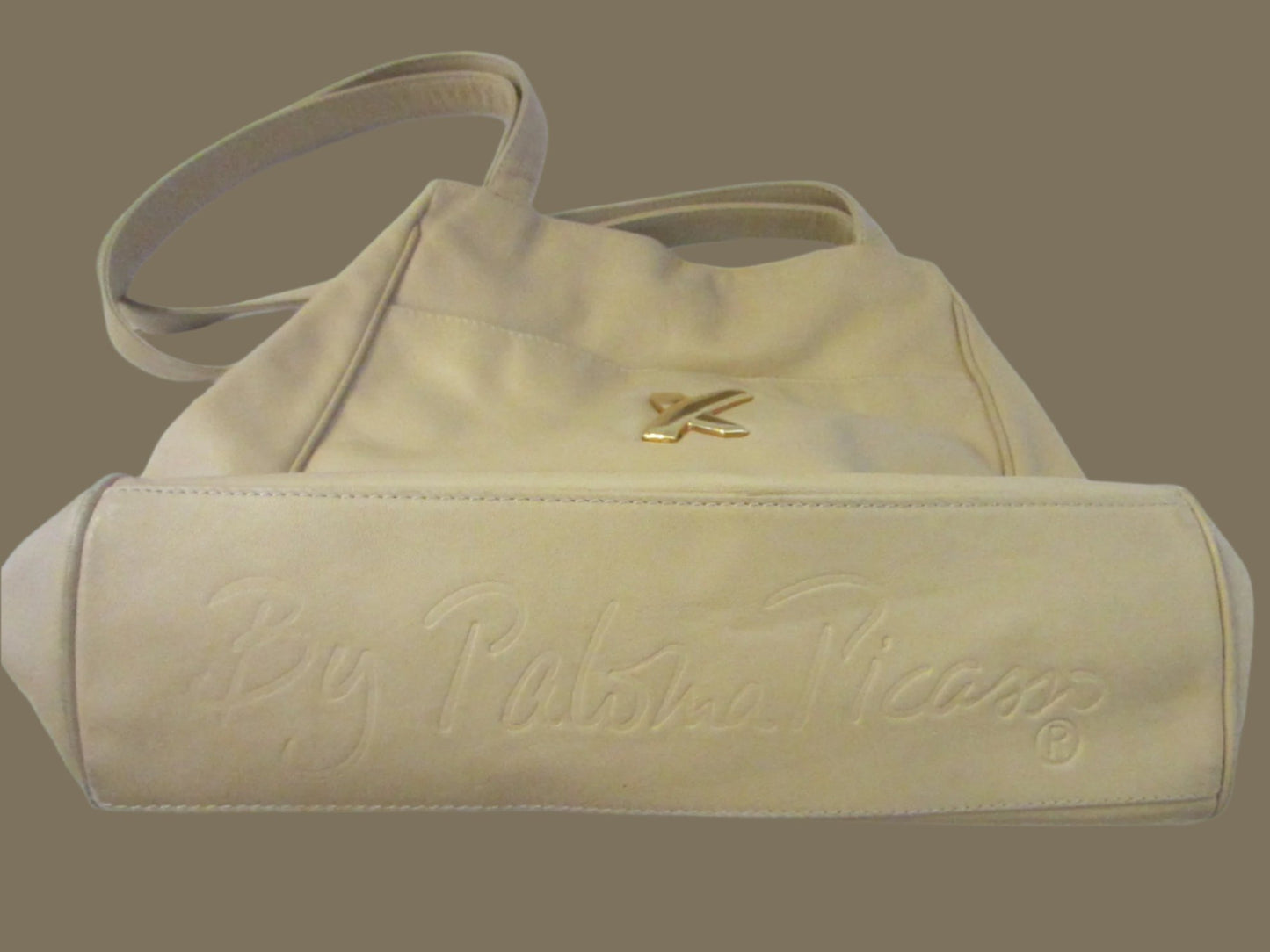 Paloma Picasso Tan Leather Tote Style Purse Handbag Made in Italy - Designer Unique Finds 