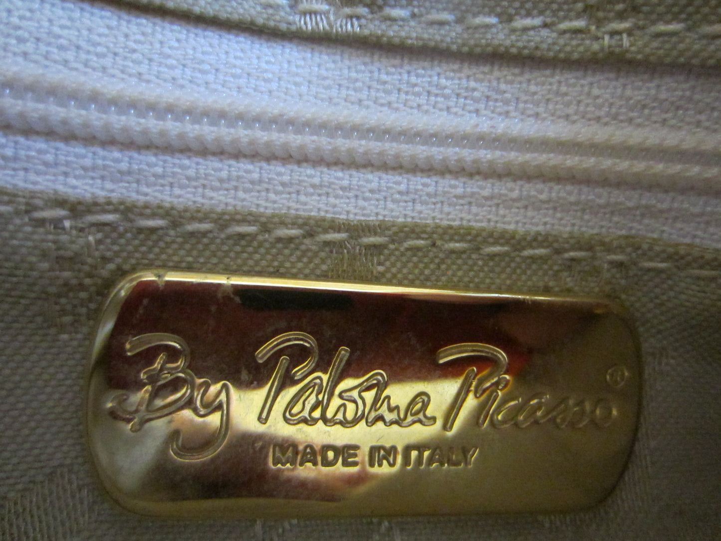 Paloma Picasso Tan Leather Tote Style Purse Handbag Made in Italy - Designer Unique Finds 