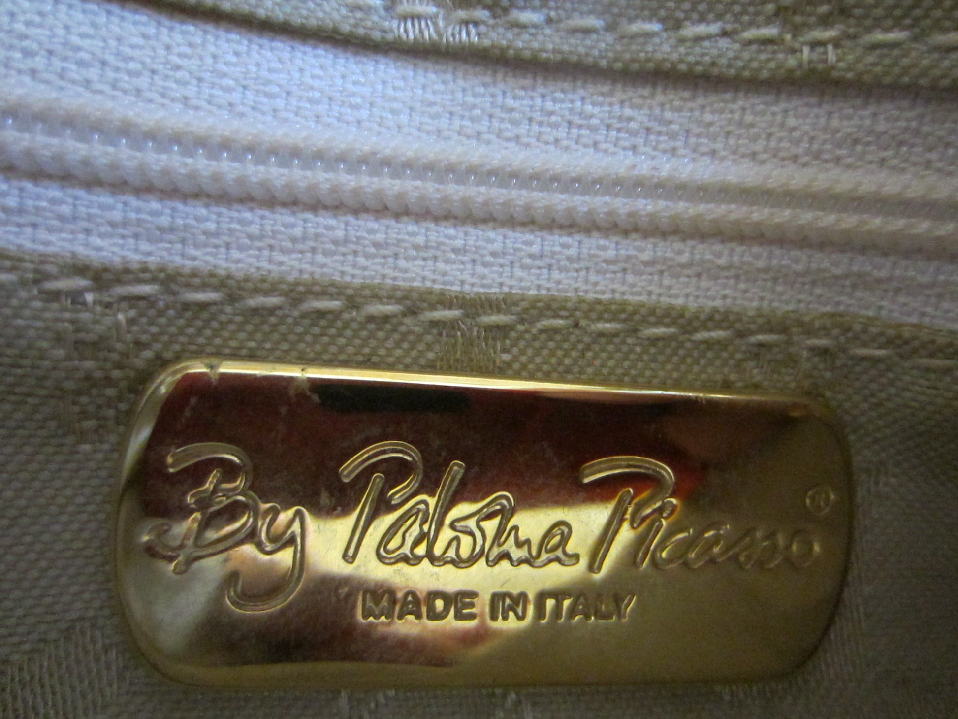 Paloma Picasso Tan Leather Tote Style Purse Handbag Made in Italy - Designer Unique Finds 