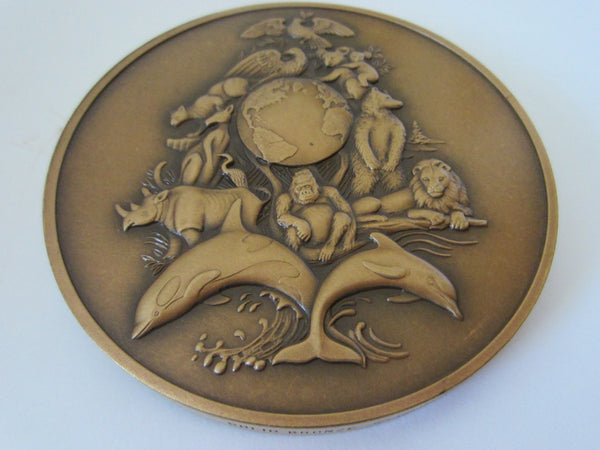 The Franklin Mint Solid Bronze Annual Calendar Art Medal Wild Animal Decoration - Designer Unique Finds 