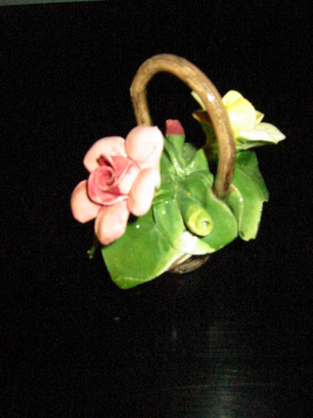 Nuova Capo Di Monte Italian Miniature Flower Basket