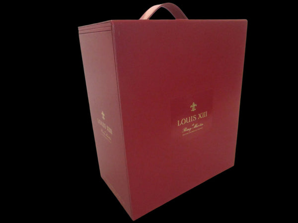 Saint Louis France Remy Martin Hand Made Crystal Decanter Red Leather Mirrored Case