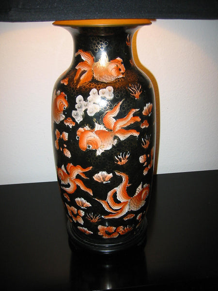 Asian Chinoiserie Porcelain Lamp Baluster Vase - Designer Unique Finds 
 - 3
