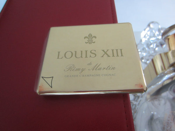 Saint Louis France Remy Martin Hand Made Crystal Decanter Red Leather Mirrored Case