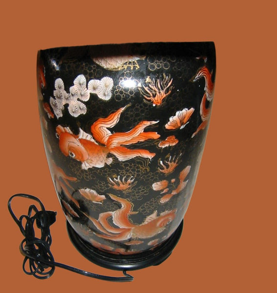 Asian Chinoiserie Porcelain Lamp Baluster Vase - Designer Unique Finds 
 - 2