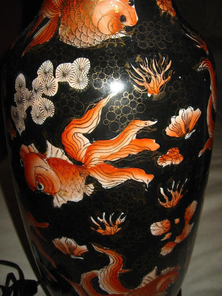 Asian Chinoiserie Porcelain Lamp Baluster Vase - Designer Unique Finds 
 - 6