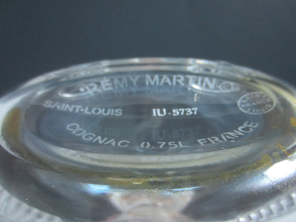 Saint Louis France Remy Martin Hand Made Crystal Decanter Red Leather Mirrored Case