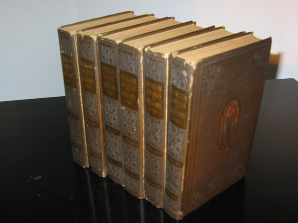 John Lord Beacon Lights of History Six Volumes Leather Bounds Historic Books