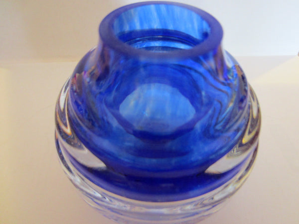Art Glass Blue Candle Holder Or Striker Hand Made In Poland - Designer Unique Finds 