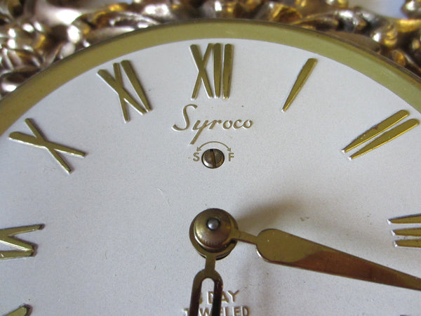 Syroco Rococo Style 8 Day Clock Mid Century Golden Wall Decor - Designer Unique Finds 
 - 2
