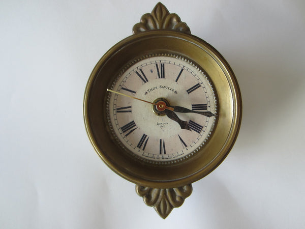 Thos Saville London Timeworks Brass Crested Clock London Wall Decor - Designer Unique Finds 
