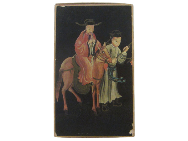 Asian Portrait Safety Match Box Made in Belgium Chinese Equestrian Chateau de Boloeil